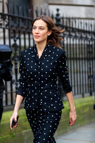 alexa chung, black jacket, black skirt, floral embroidered jacket, floral embroidered skirt, polka dots jacket, polka dots skirt, fashion week, frenchystyle, FW, jonathan paciullo, street style, LFW, LONDON, AUTUMN WINTER 2020-2021, FALL WINTER 2020-2021, FW 20-21, vertical, atmosphere details, detail
