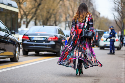 atmosphere details, AUTUMN WINTER 2016-2017, AW 16-17, back detail, black, black bag, black coat, embroidered bag, FALL WINTER 2016-2017, fashion week, fendi, frenchystyle, full length, FW, FW 16-17, geometric, graphic coat, green, grey, high heels, horizontal, jonathan paciullo, leather bag, LFW, LONDON, MENSWEAR, multicolor, multicolor bag, pink, printed coat, purple, red, street style, striped coat, stripes, tamara kalinic