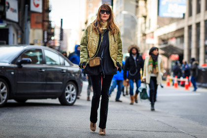 animal print, atmosphere details, AUTUMN WINTER 2016-2017, AW 16-17, black pants, black top, bomber jacket, brown boots, ece sukan, FALL WINTER 2016-2017, fashion week, frenchystyle, full length, FW, FW 16-17, high heels, horizontal, jonathan paciullo, kaki jacket, leather bag, leopard print, mini bag, NEW YORK, NYFW, saint laurent paris, street style, suede shoes, sunglasses, velvet, woman