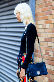 atmosphere details, black bag, black pants, black top, christian dior, detail, fashion week, floral, flowers, frenchystyle, FW, jonathan paciullo, leather bag, marjan jonkman, model, NEW YORK, NYFW, printed pants, SPRING SUMMER 2018, SS 18, street style, trousers, vertical