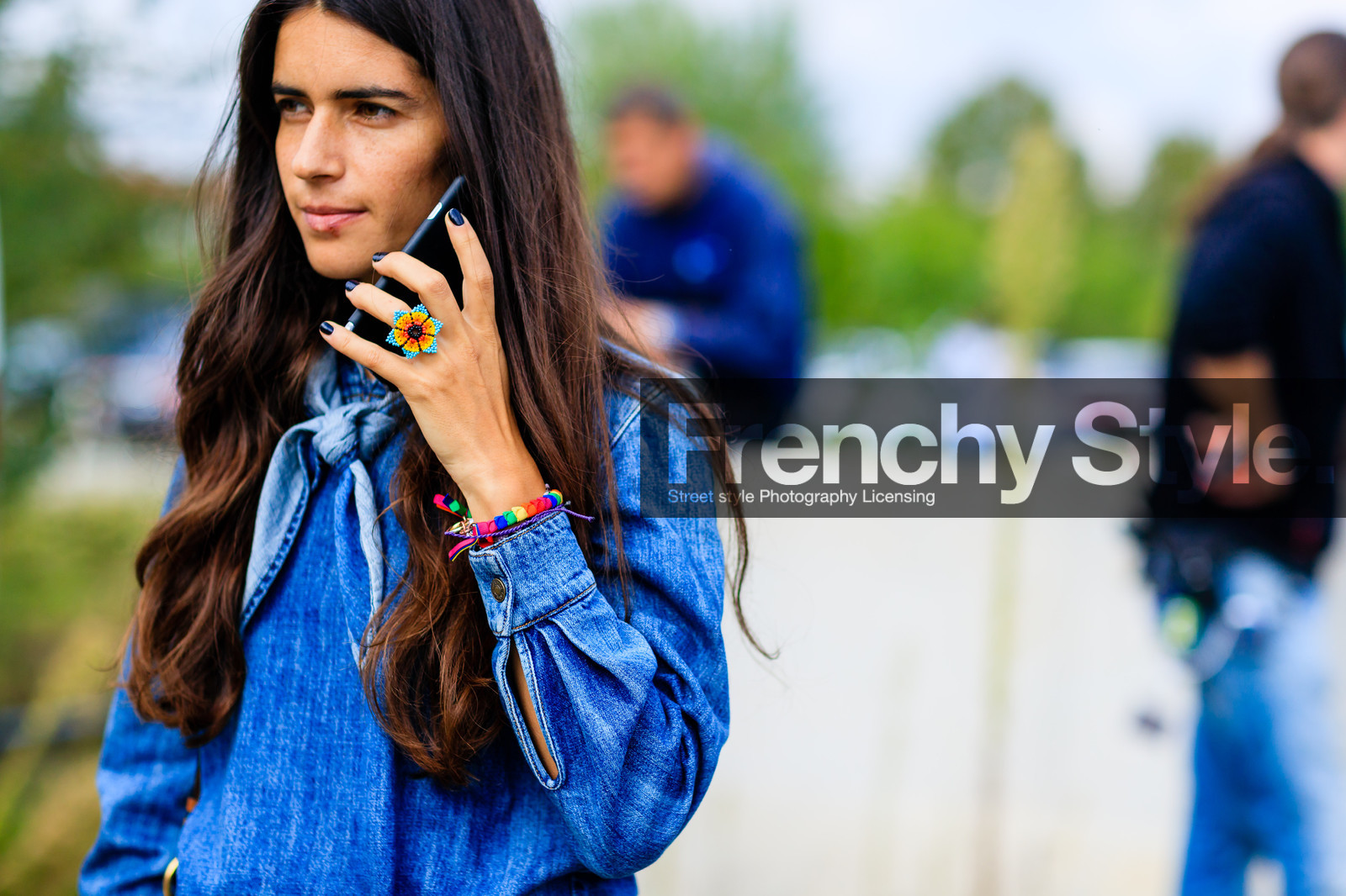 atmosphere details, blue bandana, bracelet, chiara totire, denim shirt, denim top, detail, fashion week, flower, frenchystyle, FW, hippie, horizontal, jonathan paciullo, MFW, MILAN, rings, SPRING SUMMER 2017, SS 17, street style