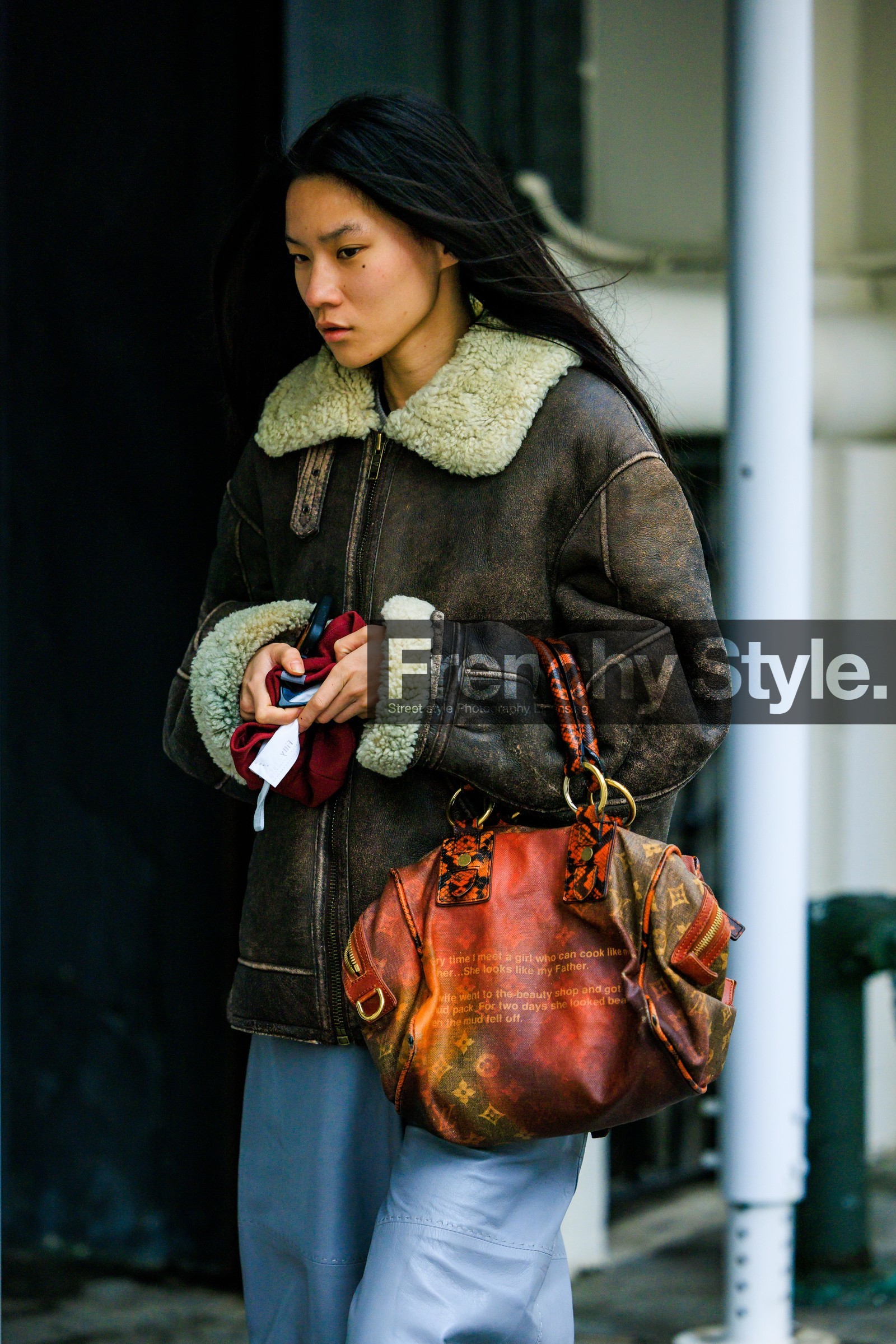 leather jacket, street style, jonathan paciullo, FW, frenchystyle, fashion week, NYFW, NEW YORK, AUTUMN WINTER 2022-2023, FALL WINTER 2022_2023, FW 22-23, vertical, atmosphere details