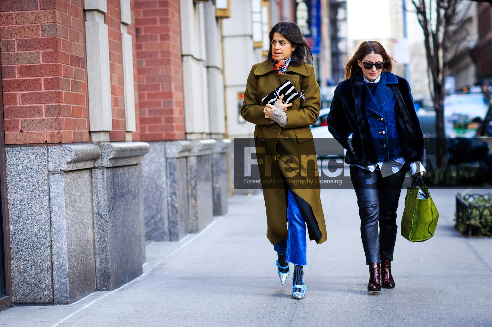 animal print, atmosphere details, AUTUMN WINTER 2016-2017, AW 16-17, black fur, black jacket, black pants, blue denim, denim jacket, denim pants, FALL WINTER 2016-2017, fashion week, frenchystyle, full length, fur coat, fur jacket, FW, FW 16-17, graphic clutch, green bag, group of people, horizontal, jeans, jonathan paciullo, kaki coat, leandra medine, leather bag, leather boots, leather pants, long coat, NEW YORK, NYFW, overcoat, printed clutch, red scarf, ripped pants, scarf, shiny socks, silver heels, silver shoes, street style, striped shirt, sunglasses, trousers, woman, zebra