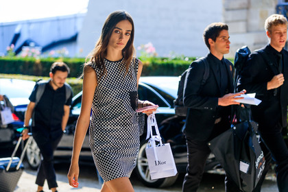 atmosphere details, black and white, checked dress, detail, fashion week, frenchystyle, FW, graphic dress, horizontal, jonathan paciullo, lena hardt, model, PARIS, PFW, printed dress, SPRING SUMMER 2018, SS 18, street style