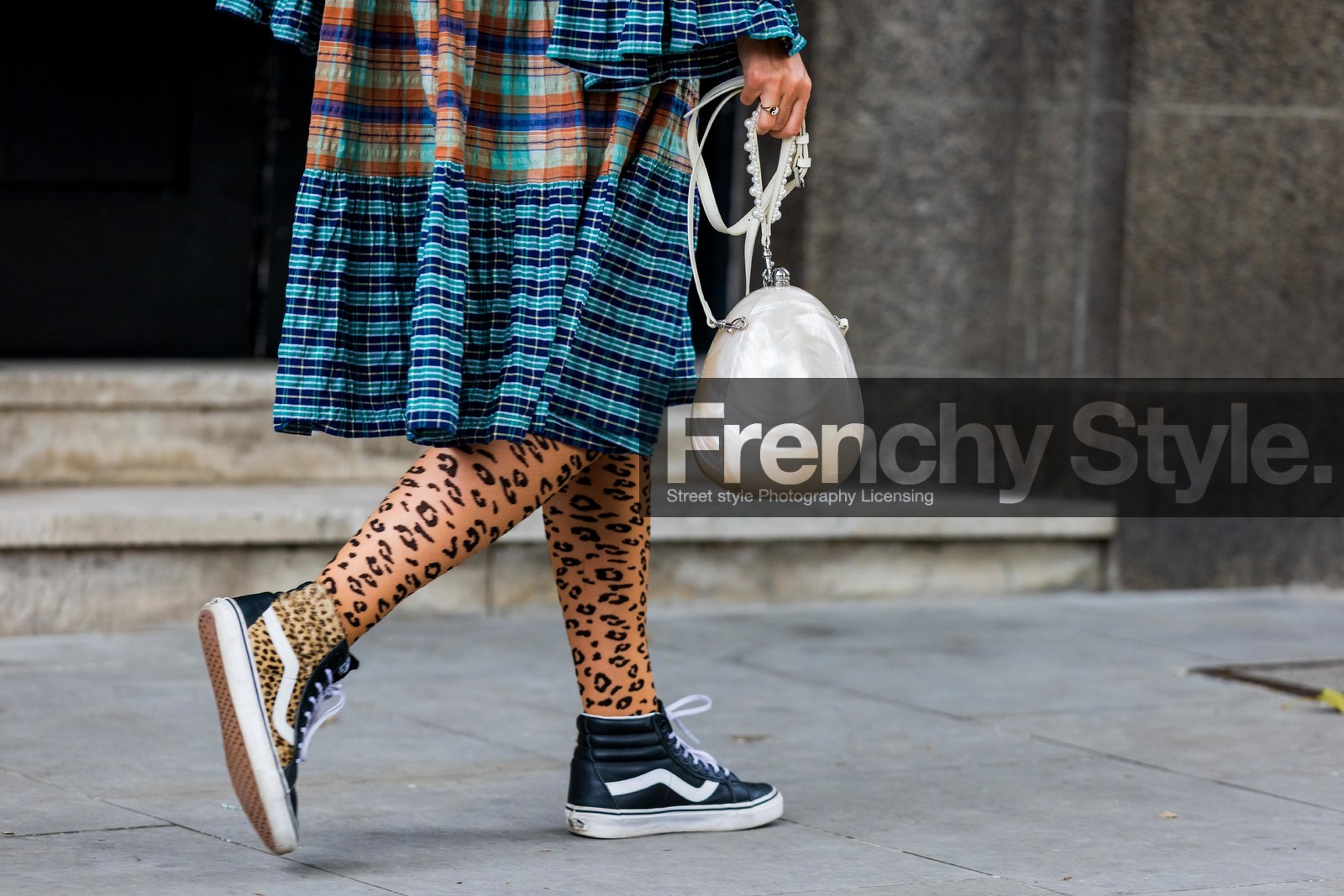 details, vans, animal print, print, stockings, plaid, fashion week, frenchystyle, FW, jonathan paciullo, street style, SPRING SUMMER 2022, SS 22, LFW, LONDON, horizontal, atmosphere details, detail