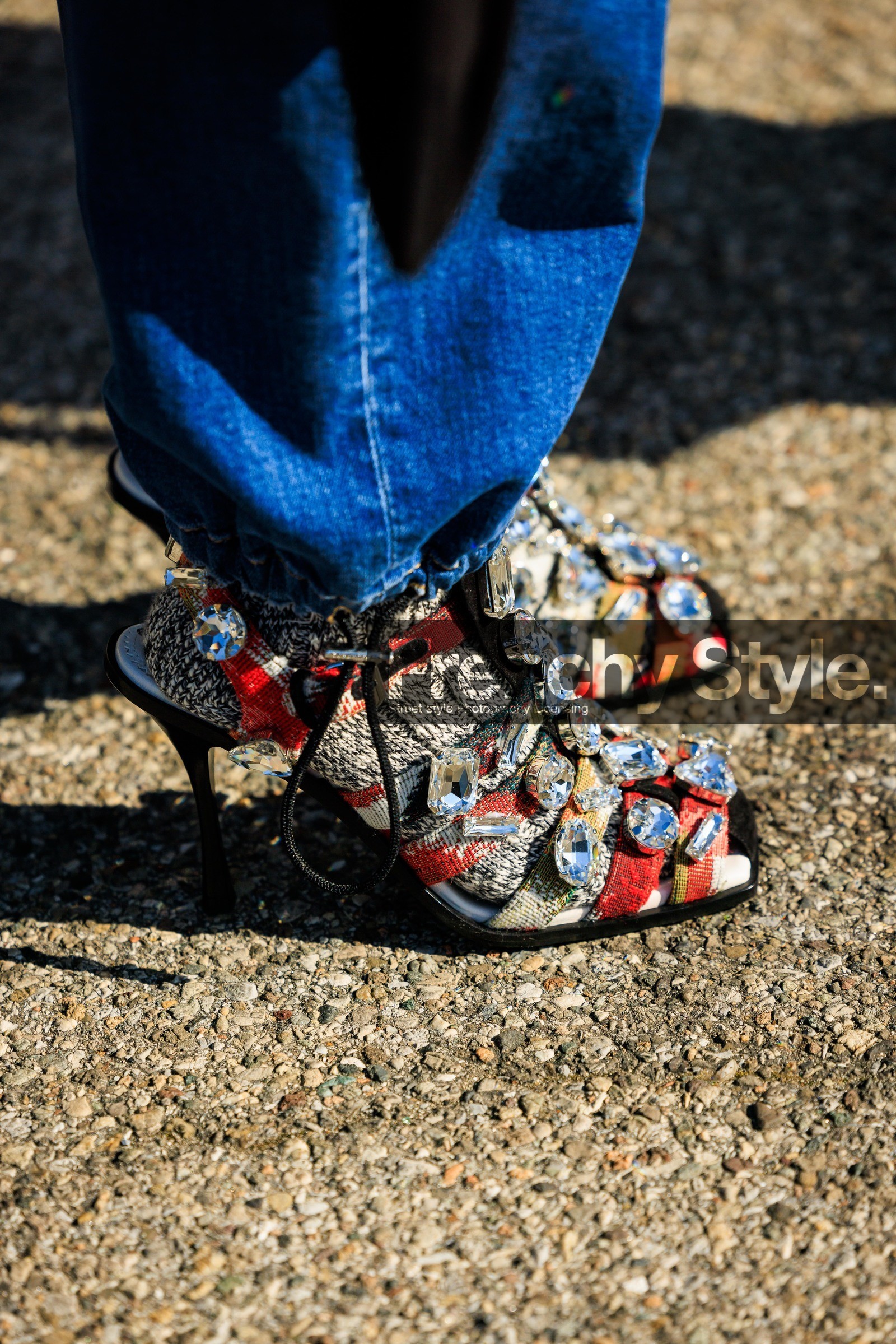 details, shoes, stones sandals, studded sandals, knitted socks, tamu mcpherson, fashion week, frenchystyle, FW, jonathan paciullo, street style, vertical, atmosphere details, detail