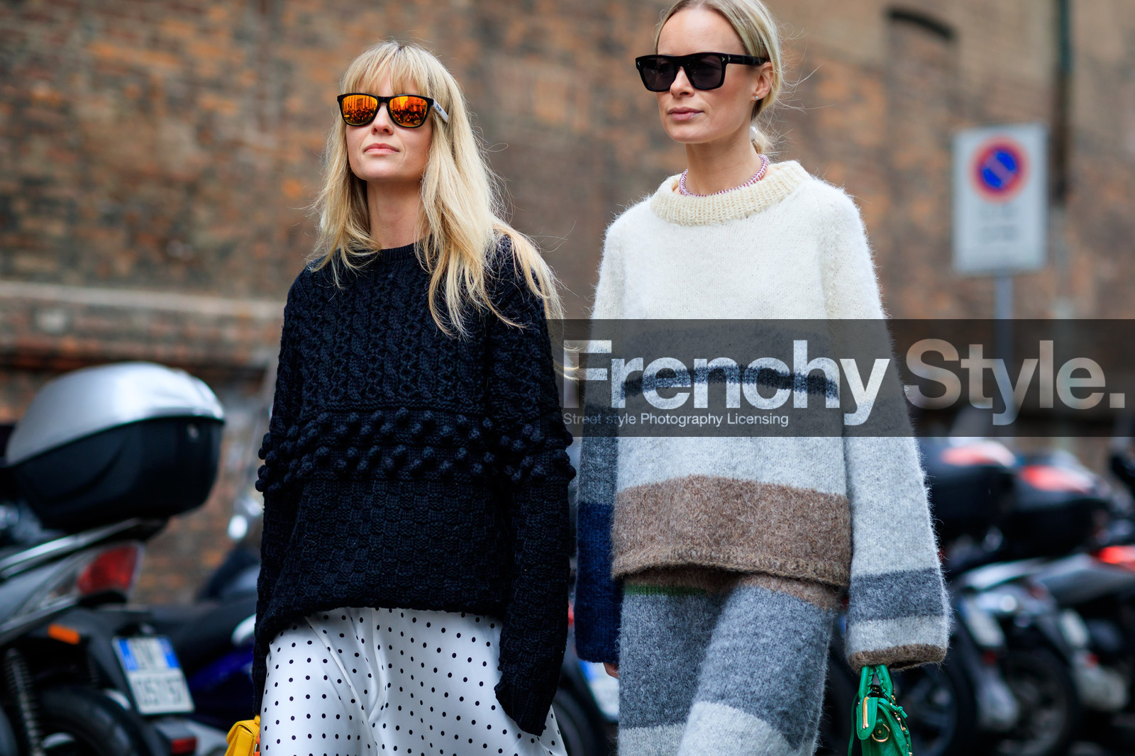atmosphere details, AUTUMN WINTER 2017-2018, AW 17-18, balenciaga, beige skirt, beige sweater, black knit, black sweater, detail, FALL WINTER 2017-2018, fashion week, frenchystyle, FW, FW 17-18, graphic skirt, green bag, grey skirt, grey sweater, horizontal, jeanette madsen, jonathan paciullo, long skirt, MFW, MILAN, polka dot, printed skirt, printed sweater, street style, striped sweater, sunglasses, white skirt, white sweater, wool skirt, wool sweater