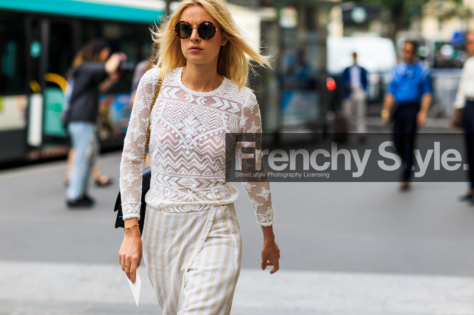 atmosphere details, bracelet, cartier, clou bracelet, detail, fashion week, frenchystyle, FW, geometric, golden jewelry, graphic pants, graphic top, horizontal, jonathan paciullo, lace top, MENSWEAR, PARIS, PFW, see through, SPRING SUMMER 2017, SS 17, street style, striped pants, sunglasses, trousers, white pants, white top