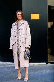 alice & j.s, christian dior, embroidered bag, fishnet, graphic bag, graphic dress, high heels, leather bag, leather shoes, multicolor bag, pink coat, pink dress, printed bag, printed dress, saddle bag, white shoes, fashion week, frenchystyle, FW, jonathan paciullo, street style, PFW, PARIS, AUTUMN WINTER 2019-2020, AW 19-20, FALL WINTER 2019-2020, FW 19-20, vertical, full length