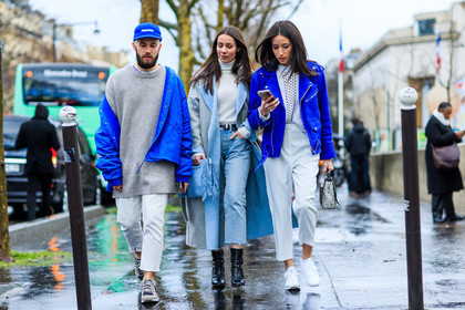 adidas, atmosphere details, AUTUMN WINTER 2016-2017, AW 16-17, black boots, blue bag, blue cap, blue denim, blue jacket, denim pants, FALL WINTER 2016-2017, fashion week, fishnet, frenchystyle, fringes, full length, FW, FW 16-17, grey coat, grey heels, grey sneakers, grey sweater, high heels, horizontal, jeans, jonathan paciullo, leather boots, leather perfecto, leather sneakers, openwork, PARIS, PFW, reebok, roger vivier, street style, suede bag, supreme, trousers, turtleneck sweater, white denim, white knit, white pants, white sneakers, white sweater, white top
