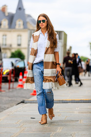 AUTUMN WINTER 2016-2017, AW 16-17, blue denim, brown bag, brown jacket, brown shoes, denim pants, FALL WINTER 2016-2017, fashion week, frenchystyle, full length, FW, FW 16-17, graphic jacket, HAUTE COUTURE, jeans, jonathan paciullo, leather bag, leather shoes, MENSWEAR, mini bag, PARIS, PFW, pleats, printed jacket, ripped pants, sleeveless, street style, striped jacket, sunglasses, trousers, vertical, white shirt