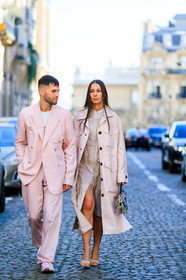 alice & j.s, christian dior, dior homme, embroidered bag, fishnet, graphic bag, graphic dress, leather bag, leather shoes, multicolor bag, pink coat, pink dress, pink jacket, pink pants, pink shoes, pink suit, printed bag, printed dress, saddle bag, trousers, white shoes, fashion week, frenchystyle, FW, jonathan paciullo, street style, PFW, PARIS, AUTUMN WINTER 2019-2020, AW 19-20, FALL WINTER 2019-2020, FW 19-20, vertical, full length