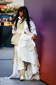 black sunglasses, golden necklace, louis vuitton, assymetric skirt, assymetric shirt, white shirt, white skirt, white boots, beige pants, fashion week, frenchystyle, FW, jonathan paciullo, street style, PFW, PARIS, menswear, FALL WINTER 2022-2023, AUTUMN WINTER 2022-2023, FW 22-23, full length, vertical