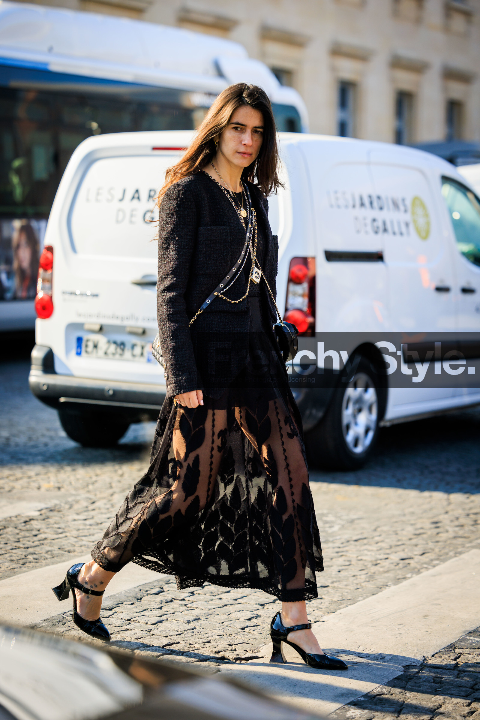 chanel maxi black skirt