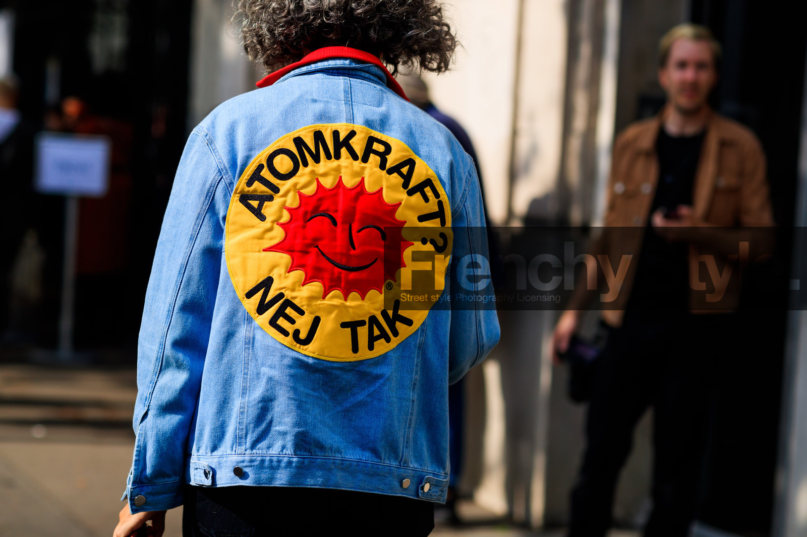 atmosphere details, blue denim, denim jacket, detail, fashion week, frenchystyle, FW, graphic jacket, horizontal, jonathan paciullo, PARIS, PFW, printed jacket, SPRING SUMMER 2018, SS 18, street style