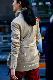 beige jacket, beige pants, caroline issa, red pants, fashion week, frenchystyle, FW, jonathan paciullo, street style, PFW, PARIS, AUTUMN WINTER 2019-2020, AW 19-20, FALL WINTER 2019-2020, FW 19-20, vertical, full length