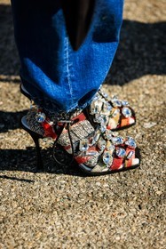 details, shoes, stones sandals, studded sandals, knitted socks, tamu mcpherson, fashion week, frenchystyle, FW, jonathan paciullo, street style, vertical, atmosphere details, detail