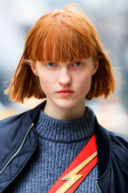 AUTUMN WINTER 2017-2018, AW 17-18, black jacket, bomber jacket, detail, FALL WINTER 2017-2018, fashion week, frenchystyle, FW, FW 17-18, grey sweater, jonathan paciullo, model, NEW YORK, NYFW, portrait, red head, street style, vertical