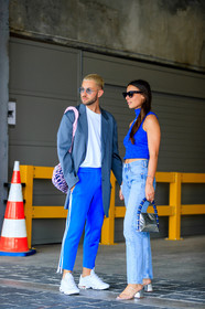 alice & j.s, blazer, blue denim, blue pants, blue top, denim pants, fashion week, frenchystyle, full length, FW, grey jacket, high waist jeans, high wia, jeans, jonathan paciullo, leather bag, leather shoes, levi's, MENSWEAR, off white, PARIS, PFW, pink bag, shiny bag, silver bag, silver shoes, SPRING SUMMER 2018, SS 18, street style, sunglasses, transparent heel, trousers, vertical, white sneakers, white t shirt