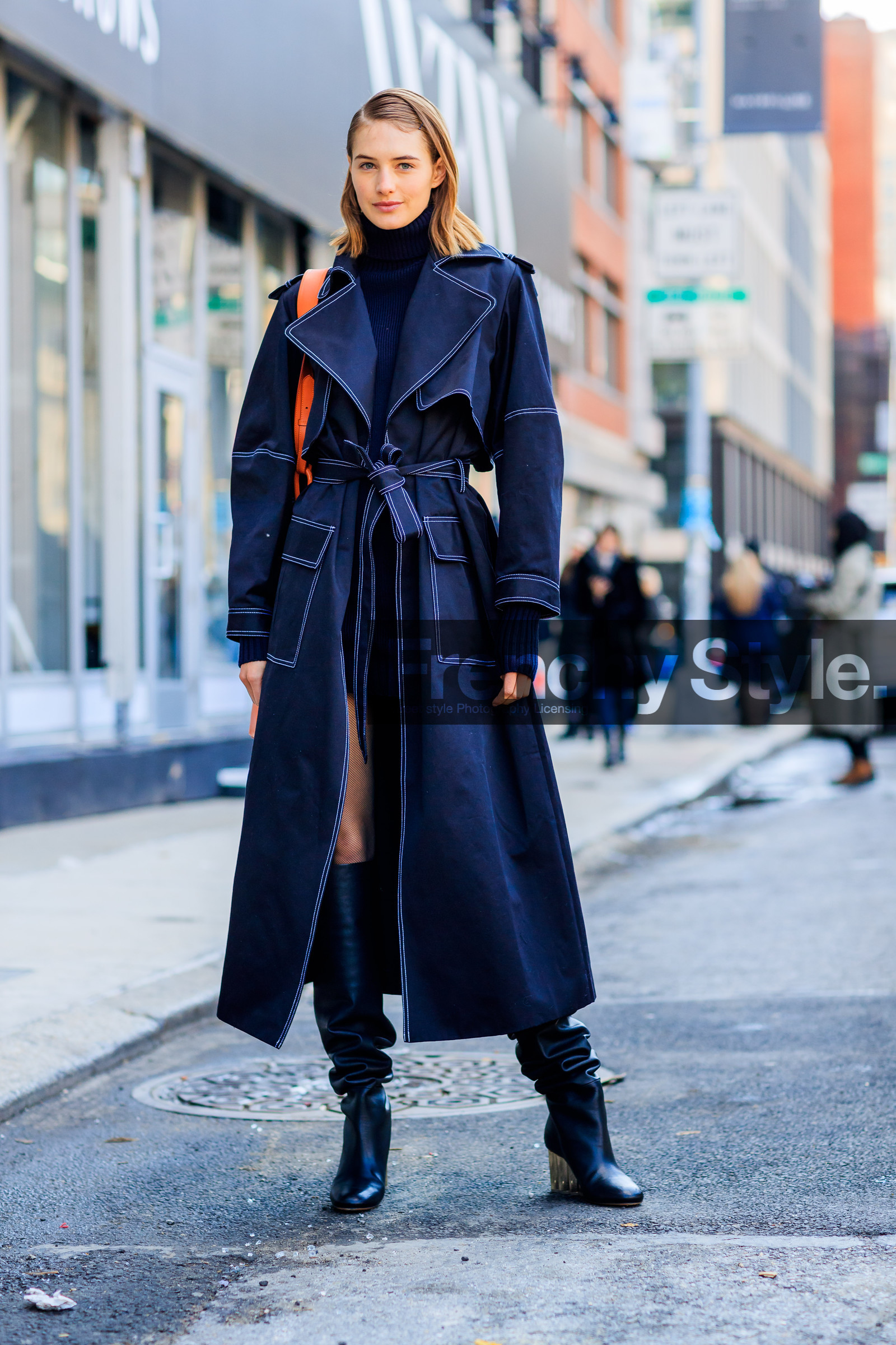 black jacket, blue pants, checked, corduroy, dyed hair, leather jacket, leather shoes, patchwork, pink hair, plaid, shiny shoes, silver shoes, trousers, street style, jonathan paciullo, FW, frenchystyle, fashion week, NYFW, NEW YORK, AUTUMN WINTER 2018-2019, AW 18-19, FALL WINTER 2018-2019, FW 18-19, vertical, full length, model