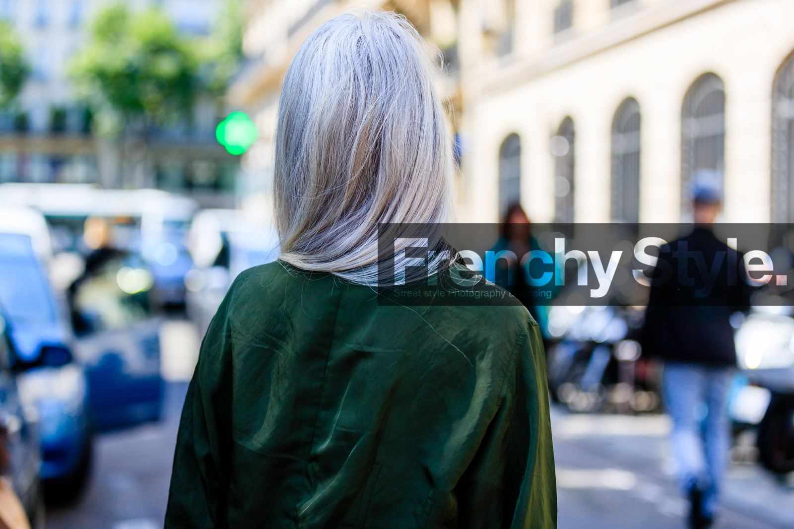 atmosphere details, AUTUMN WINTER 2016-2017, AW 16-17, back detail, detail, FALL WINTER 2016-2017, fashion week, frenchystyle, FW, FW 16-17, green jacket, grey hair, HAUTE COUTURE, horizontal, jonathan paciullo, MENSWEAR, PARIS, PFW, sarah harris, street style