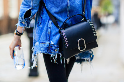 atmosphere details, black bag, blue denim, denim jacket, detail, fashion week, frenchystyle, FW, horizontal, jonathan paciullo, leather bag, LFW, LONDON, SPRING SUMMER 2018, SS 18, street style, trousers