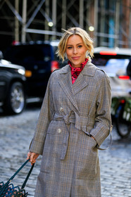 checked, graphic jacket, grey coat, plaid, printed jacket, trench coat, street style, jonathan paciullo, frenchystyle, NYFW, NEW YORK, AUTUMN WINTER 2019-2020, AW 19-20, FALL WINTER 2019-2020, FW 19-20, fashion week, FW, vertical, atmosphere details, detail