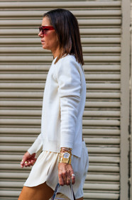 atmosphere details, cargo pants, cartier, clou bracelet, detail, fashion week, frenchystyle, FW, golden jewelry, jonathan paciullo, NEW YORK, NYFW, rolex, SPRING SUMMER 2018, SS 18, street style, sunglasses, vertical, watch, white shorts, white top