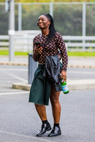 blazer, crossbody, second skin, marine serre, crossbody bag, mocassins, midi skirt, earrings, fashion week, frenchystyle, FW, jonathan paciullo, street style, SPRING SUMMER 2022, SS 22, LFW, LONDON, vertical, full length