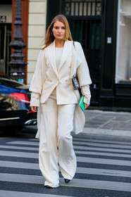 white cardigan, white jacket, white pants, white total look, white t-shirt, white suits, long cardigan, loose pants, PARIS, PFW, SPRING SUMMER 2020, SS 20, fashion week, frenchystyle, FW, jonathan paciullo, street style, vertical, full length