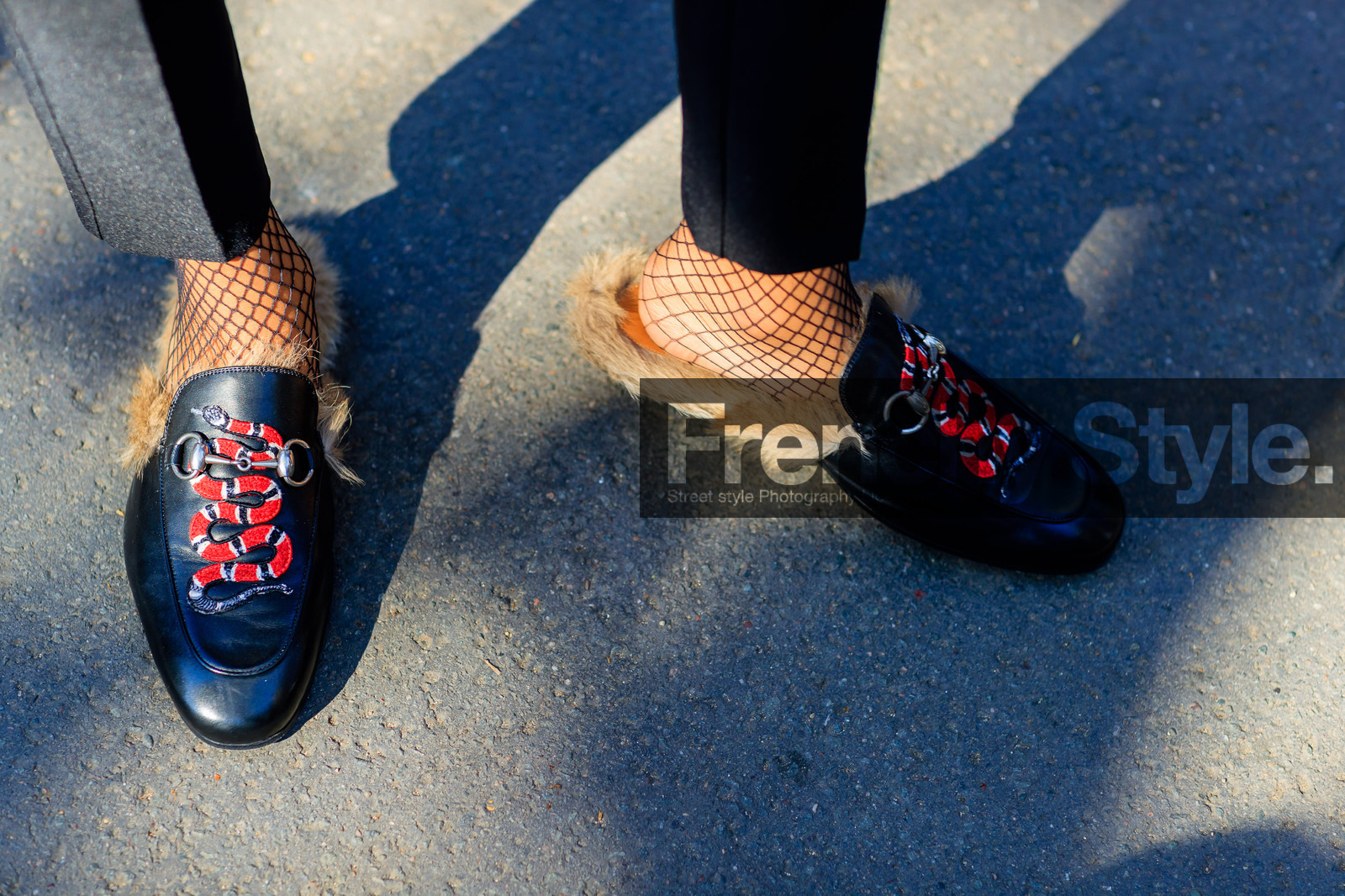 animal print, atmosphere details, black mules, black pants, detail, fashion week, frenchystyle, fur shoes, FW, gucci, horizontal, jonathan paciullo, leather shoes, PARIS, PFW, printed shoes, snake print, SPRING SUMMER 2017, SS 17, street style, trousers