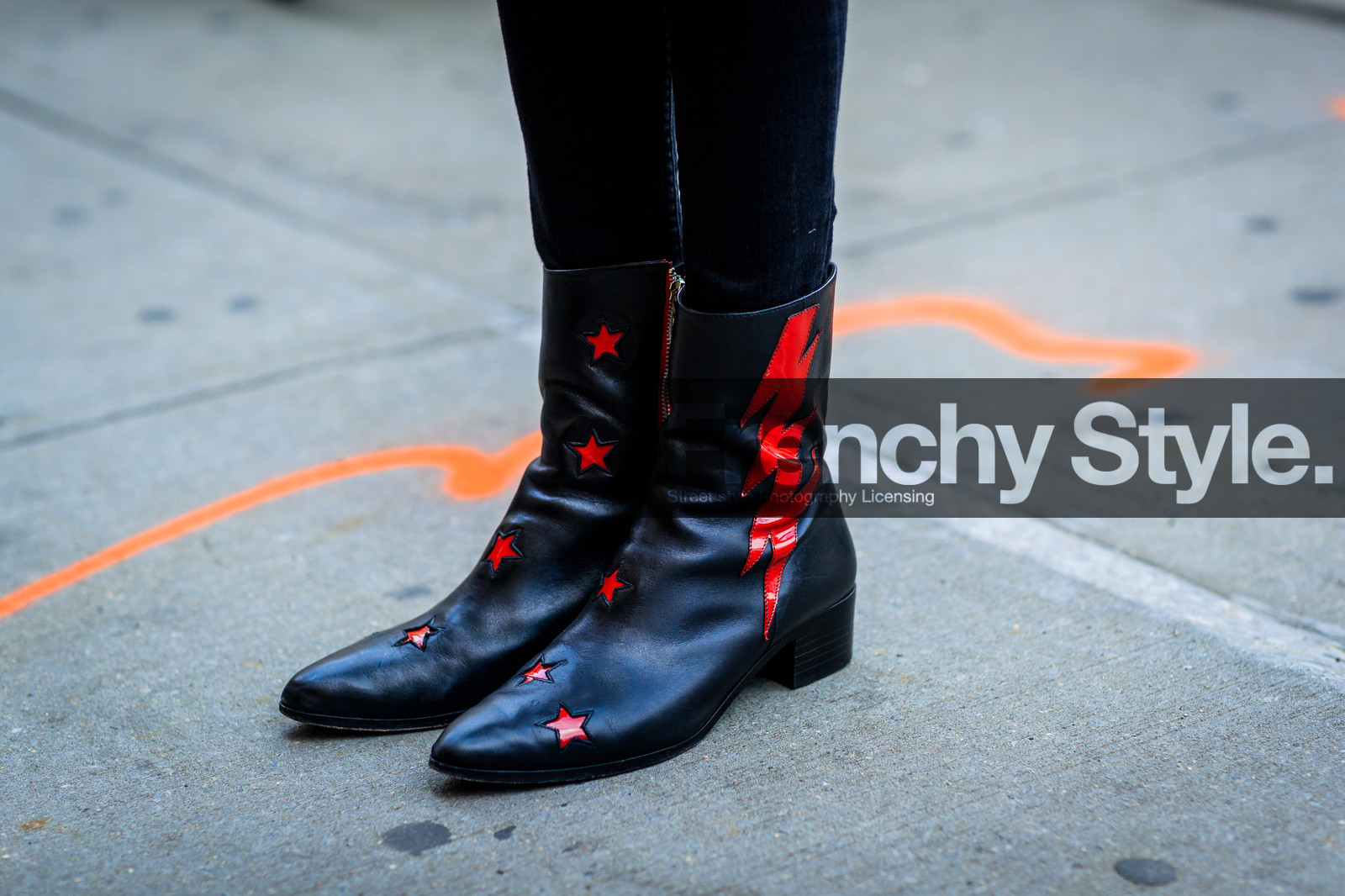 atmosphere details, black boots, detail, fashion week, frenchystyle, FW, horizontal, jonathan paciullo, leather shoes, NEW YORK, NYFW, printed boots, SPRING SUMMER 2018, SS 18, stars, street style