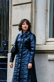 alyssa coscarelli, black leather coat, black leather bag, quilted coat, fashion week, frenchystyle, FW, jonathan paciullo, street style, PFW, PARIS, vertical, atmosphere details, detail