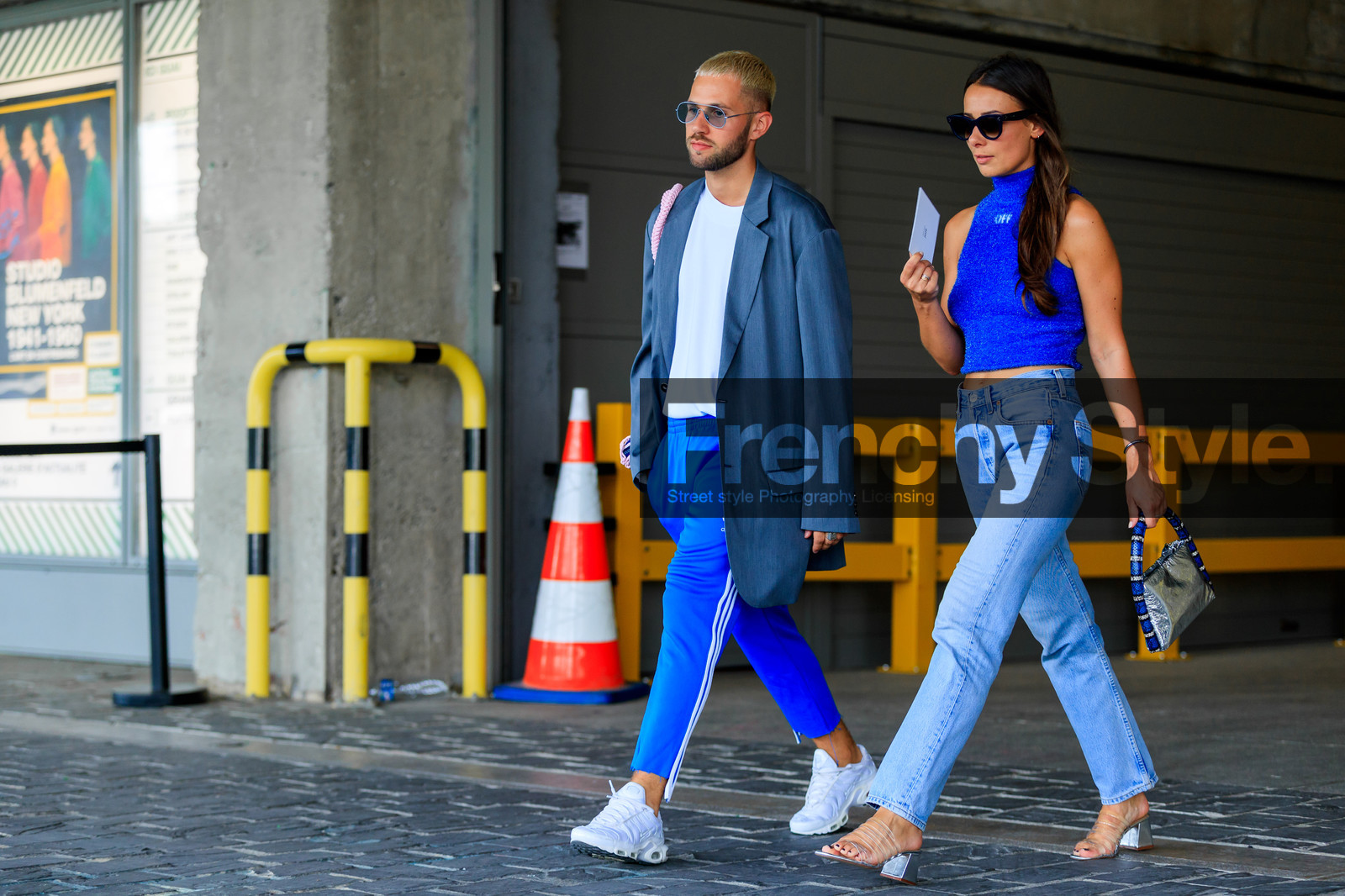 alice & j.s, atmosphere details, blue scarf, fashion week, frenchystyle, full length, FW, horizontal, jonathan paciullo, leather shoes, MENSWEAR, orange sandals, orange skirt, PARIS, PFW, SPRING SUMMER 2018, SS 18, straw bag, street style, white shirt